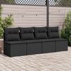 vidaXL Salon de jardin avec coussins 2 pcs noir résine tressée acacia