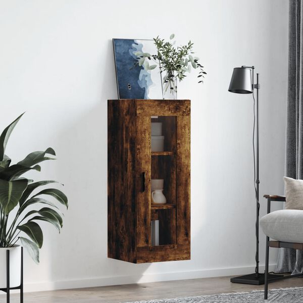 vidaXL Armoire murale ch&ecirc;ne fum&eacute; 34,5x34x90 cm