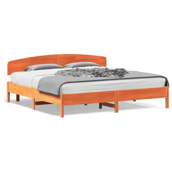 vidaXL Cadre de lit sans matelas cire marron 180x200cm bois pin massif