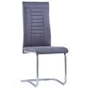 vidaXL Chaises &agrave; manger cantilever lot de 2 gris similicuir daim