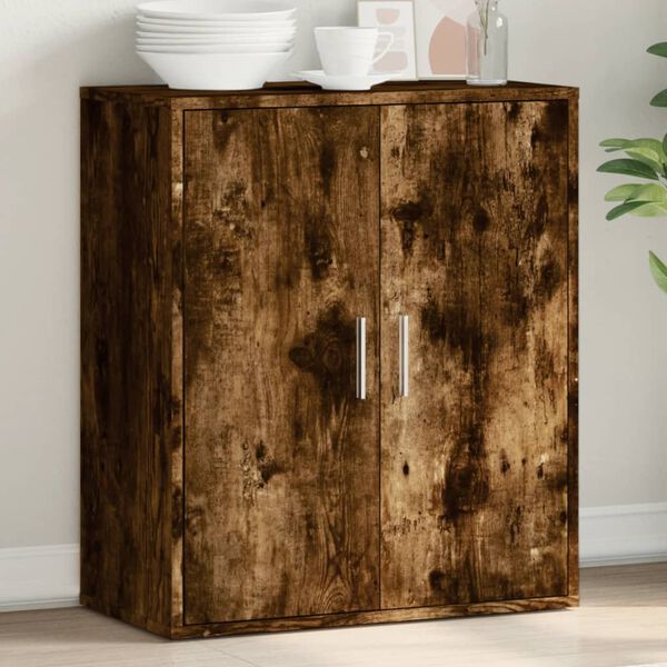 vidaXL Buffet ch&ecirc;ne fum&eacute; 79x38x80 cm bois d'ing&eacute;nierie