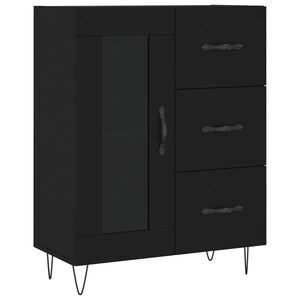 vidaXL Buffet noir 69,5x34x90 cm bois d'ing&eacute;nierie