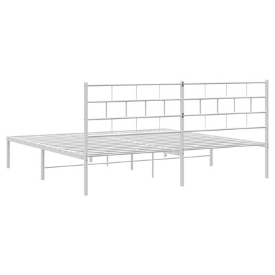 vidaXL Cadre de lit métal sans matelas et tête de lit blanc 200x200 cm