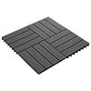 vidaXL Carreau de terrasse en relief 11 pcs WPC 30x30 cm 1 m² Noir