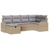 vidaXL Ensemble de canap&eacute; de jardin 6 pc Beige polyrotin