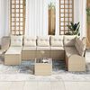 vidaXL Ensemble de canapé de jardin 9 pcs Beige Poly rotin