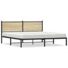 vidaXL Cadre de lit en m&eacute;tal sans matelas ch&ecirc;ne sonoma 160x200 cm