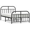 vidaXL Cadre de lit m&eacute;tal sans matelas avec pied de lit noir 120x190cm