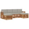 vidaXL Ensemble de canap&eacute;s d'ext&eacute;rieur 6 pc Gris Naturel et Clair