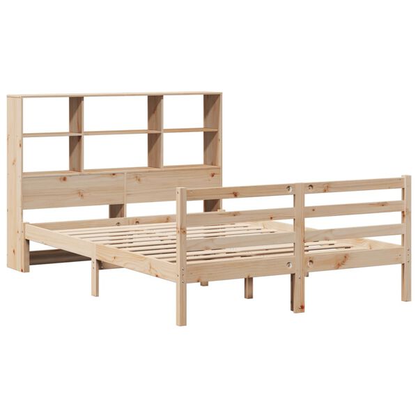vidaXL Lit biblioth&egrave;que sans matelas 140x200 cm bois massif de pin