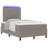 vidaXL Lit &agrave; ressorts avec matelas avec LED Taupe 120 x 190 cm tissu