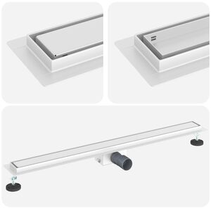 vidaXL 2 en 1 Drain de Douche Argent&eacute; 100 cm Acier Inox 304