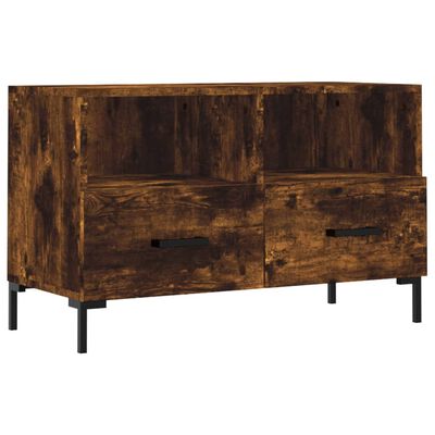 vidaXL Meuble TV Chêne fumé 80x36x50 cm Bois d'ingénierie