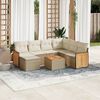 vidaXL Salon de jardin avec coussins 8 pcs beige r&eacute;sine tress&eacute;e