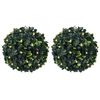 vidaXL Boules de buis artificielles avec lumi&egrave;res LED 2 pcs vert 22 cm