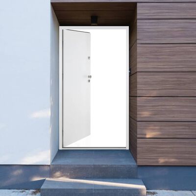 vidaXL Porte d'entrée blanc 100x200 cm aluminium
