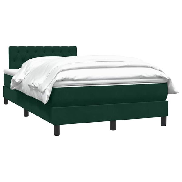 vidaXL Sommier &agrave; lattes de lit et matelas vert fonc&eacute; 120x220cm velours