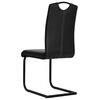 vidaXL Chaises à manger cantilever lot de 6 noir similicuir