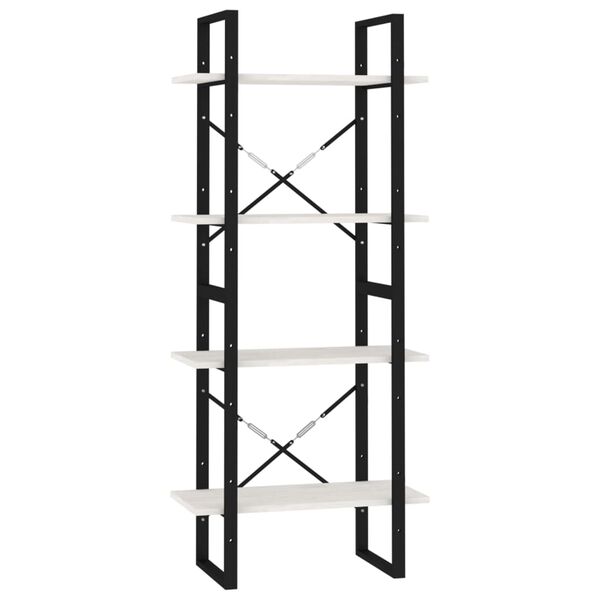 vidaXL Biblioth&egrave;que &agrave; 4 niveaux Blanc 60x30x140 cm Bois de pin massif