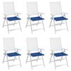 vidaXL Coussins de chaise de jardin lot de 6 bleu royal 40x40x4 cm