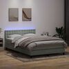 vidaXL Sommier &agrave; lattes de lit et matelas et LED gris clair 140x220cm velours
