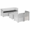 vidaXL Canap&eacute; de Jardin 5 Places avec Coussins Aspect Rotin PP Blanc