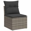 vidaXL Salon de jardin 5 pcs avec coussins gris r&eacute;sine tress&eacute;e acacia