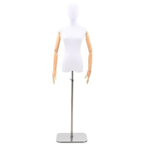 vidaXL Mannequin r&eacute;glable 162-233 cm avec t&ecirc;te et base Femme PP Blanc