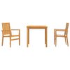 vidaXL Ensemble &agrave; manger de jardin 3 pcs Bois de teck massif