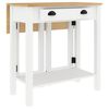 vidaXL Ensemble de bar 3 pcs blanc bois de pin massif