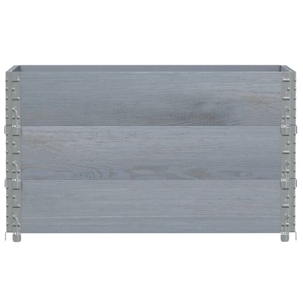 vidaXL Colliers de palette 3 pcs gris 100x50 cm bois de pin solide