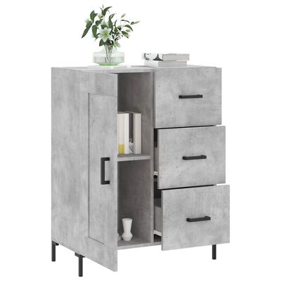 vidaXL Buffet gris béton 69,5x34x90 cm bois d'ingénierie