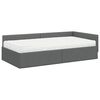 vidaXL Cadre de lit d'angle avec matelas Autre 2 pcs Gris tissu