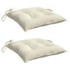 vidaXL Coussins de chaise lot de 2 blanc cr&egrave;me 40x40x7 cm tissu oxford