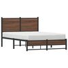 vidaXL Cadre de lit en m&eacute;tal sans matelas ch&ecirc;ne marron 120x190 cm