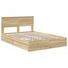 vidaXL Lit de Rangement Ch&ecirc;ne Sonoma 135 x 190 cm Bois d'ing&eacute;nierie