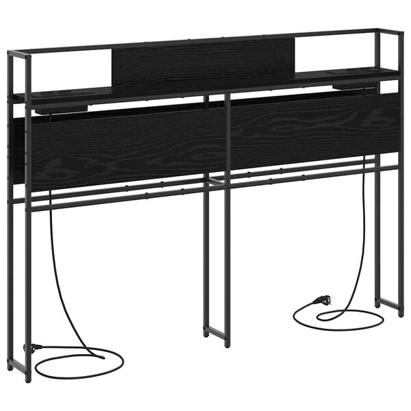 vidaXL T&ecirc;te de lit de rangement Ch&ecirc;ne noir 140 cm Bois d'ing&eacute;nierie
