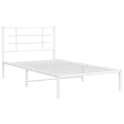 vidaXL Cadre de lit métal sans matelas et tête de lit blanc 100x190 cm