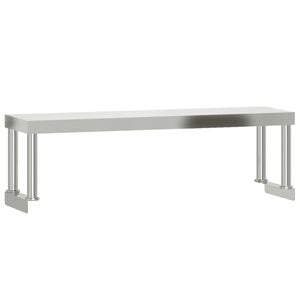 vidaXL &Eacute;tag&egrave;re de table de travail 110x30x35 cm inox