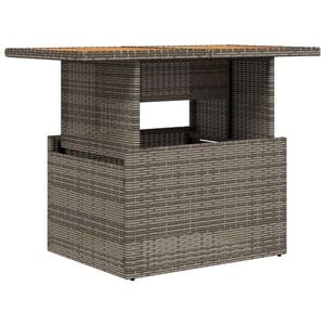 vidaXL Table de jardin gris 100x55x73 cm r&eacute;sine tress&eacute;e et bois acacia