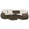 vidaXL Ensemble de Canap&eacute;s 6 pc Marron et cr&egrave;me blanche