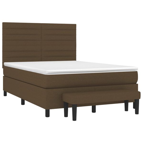 vidaXL Sommier &agrave; lattes de lit avec matelas Marron fonc&eacute; 140x200 cm