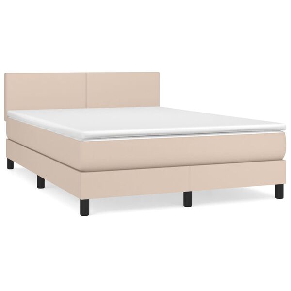 vidaXL Sommier à lattes de lit avec matelas Cappuccino 140x200 cm