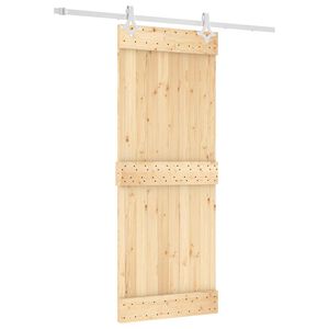 vidaXL Porte coulissante 80 x 210 cm Bois de pin massif (non trait&eacute;)