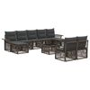 vidaXL Ensemble de canap&eacute; de jardin 10 pc Gris polyrotin