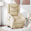 vidaXL Fauteuil inclinable de massage &eacute;lectrique Cr&egrave;me Tissu