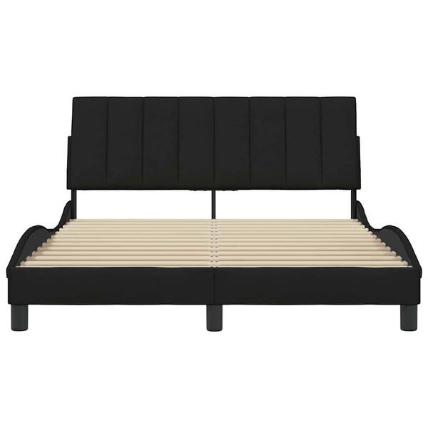 vidaXL Cadre de lit sans matelas Hanko noir 120x200 cm tissu