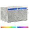 vidaXL Table de chevet murale avec lumi&egrave;res LED gris b&eacute;ton