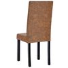 vidaXL Chaises &agrave; manger lot de 4 marron tissu