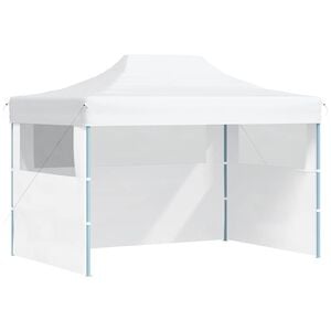 vidaXL Tente de r&eacute;ception pliable avec 3 parois 280x410x315 cm Acier Blanc